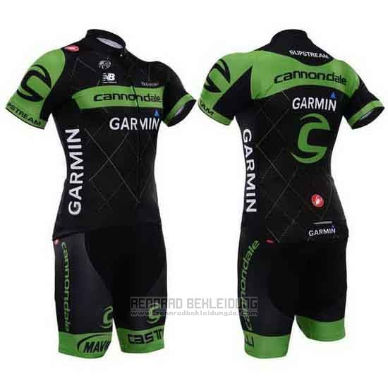 2015 Fahrradbekleidung Cannondale Grun und Shwarz Trikot Kurzarm und Tragerhose - zum Schließen ins Bild klicken